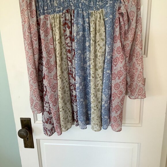 Free People Merrie Mix tunic small blue pink boho - Picture 4 of 12